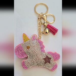 Sparkle Unicorn Crystal Rhinestone Keychain Bag Charm